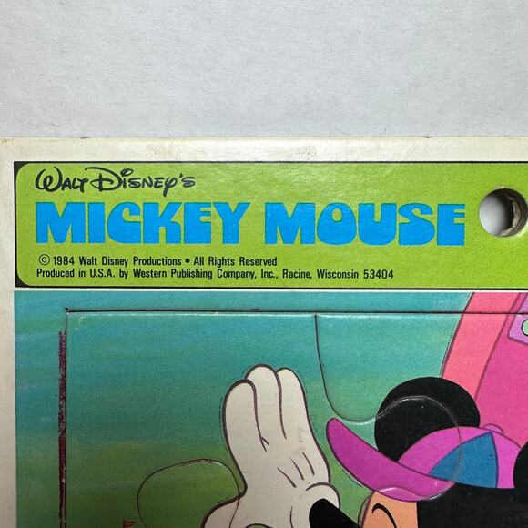 Vintage 1984 disney mickey mouse 12-piece jigsaw puzzle sheet - Picture 2 of 3